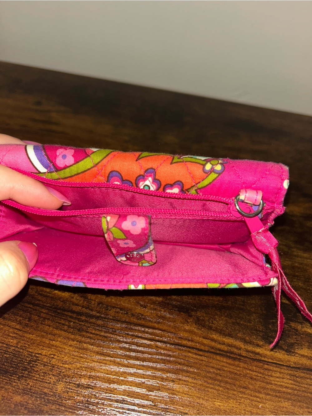 Vera Bradley Quilted Wallet in Pink Swirls Pattern - Picture 3 of 4